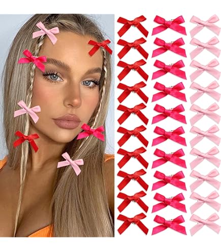 Amazon.com : 30pcs Red Velvet Mini Hair Claw Clips Flower Heart